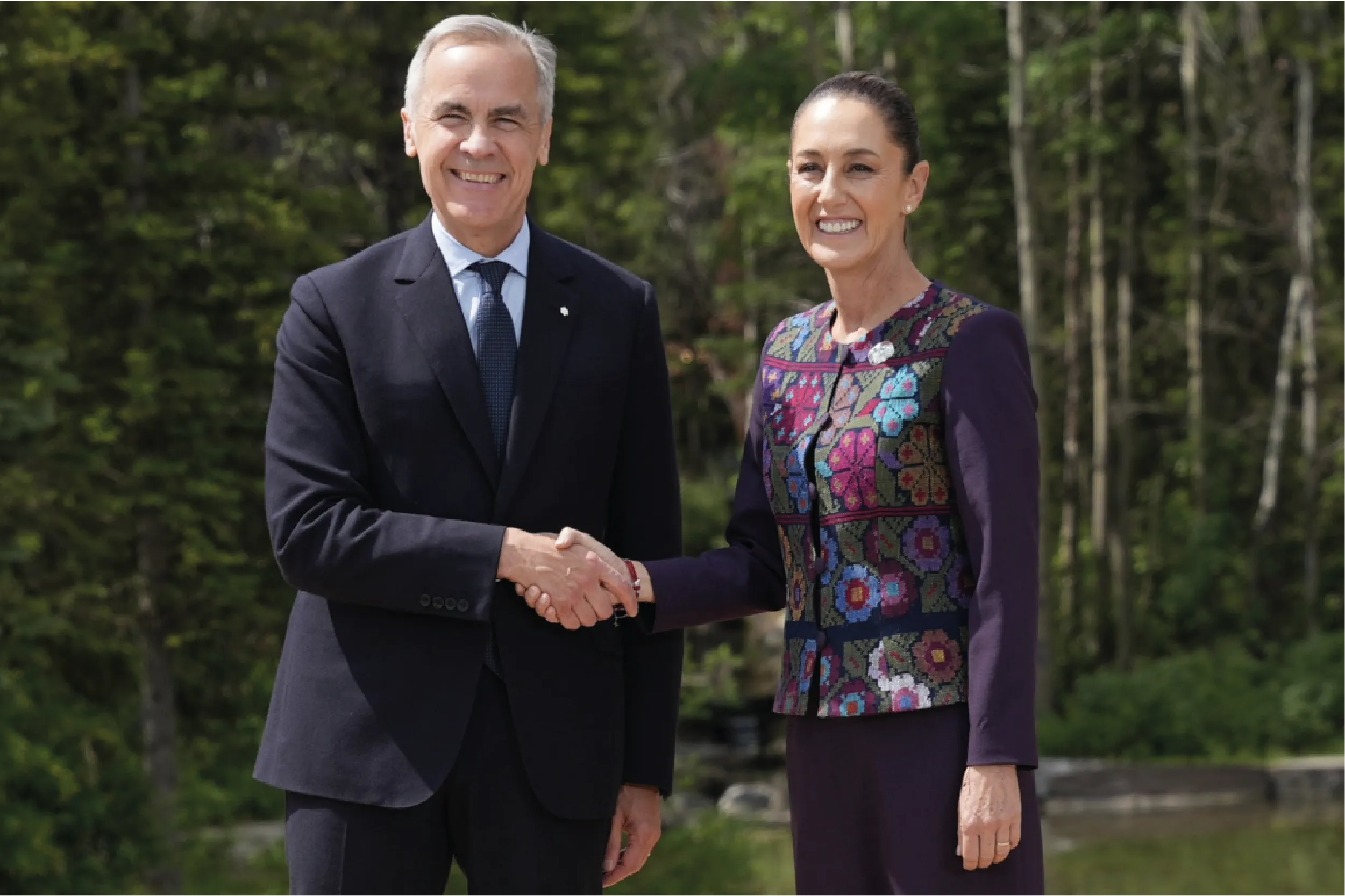 Claudia Sheinbaum y Mark Carney en la Cumbre del G7.