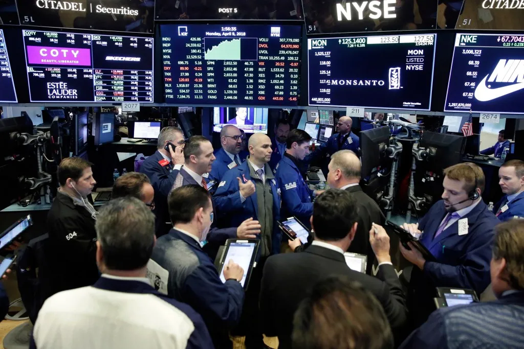 Corredores de bolsa de Wall Street.