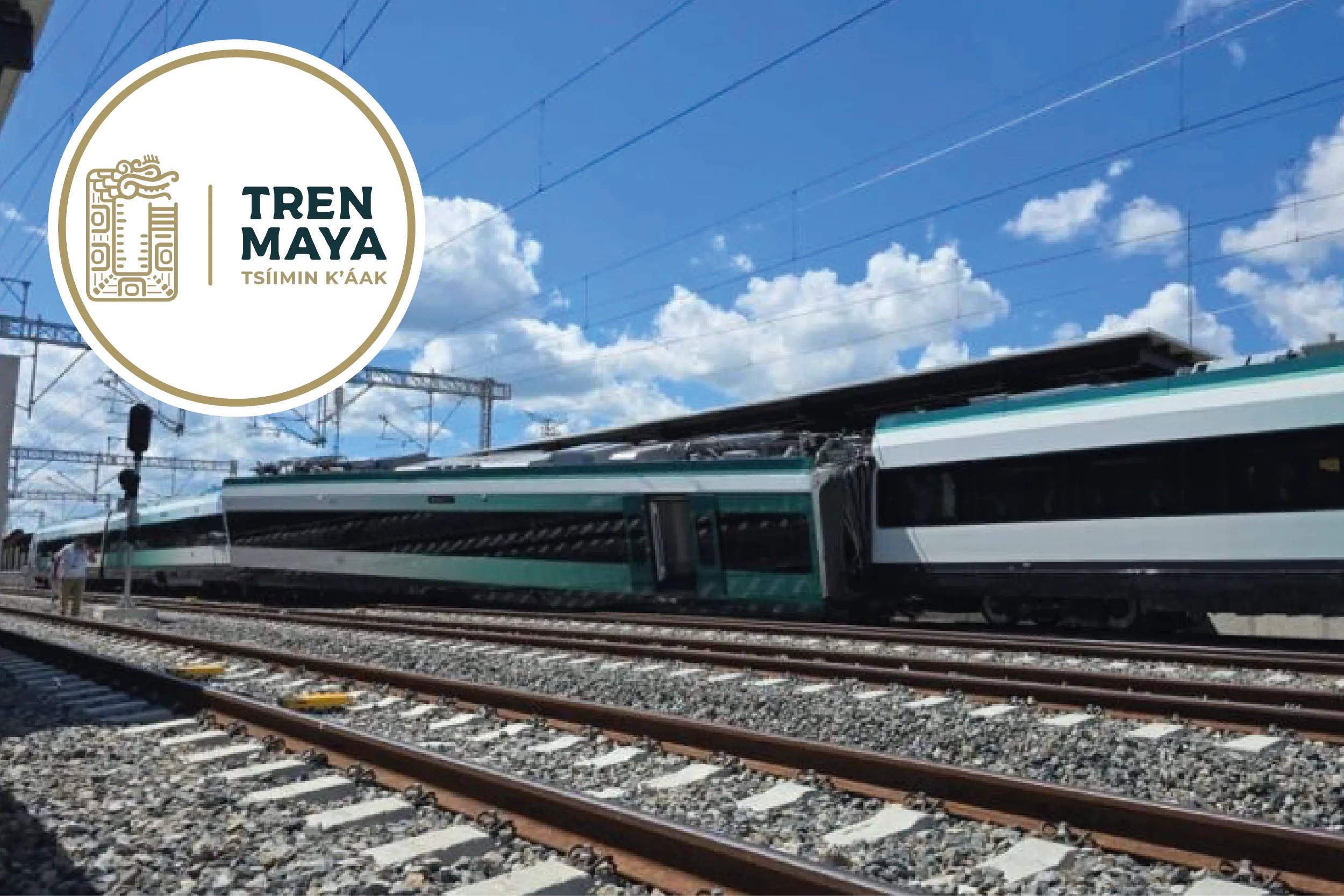 Vagón del Tren Maya fuera de los rieles en la estación Izamal; gracias a protocolos activados, no se reportan lesionados.