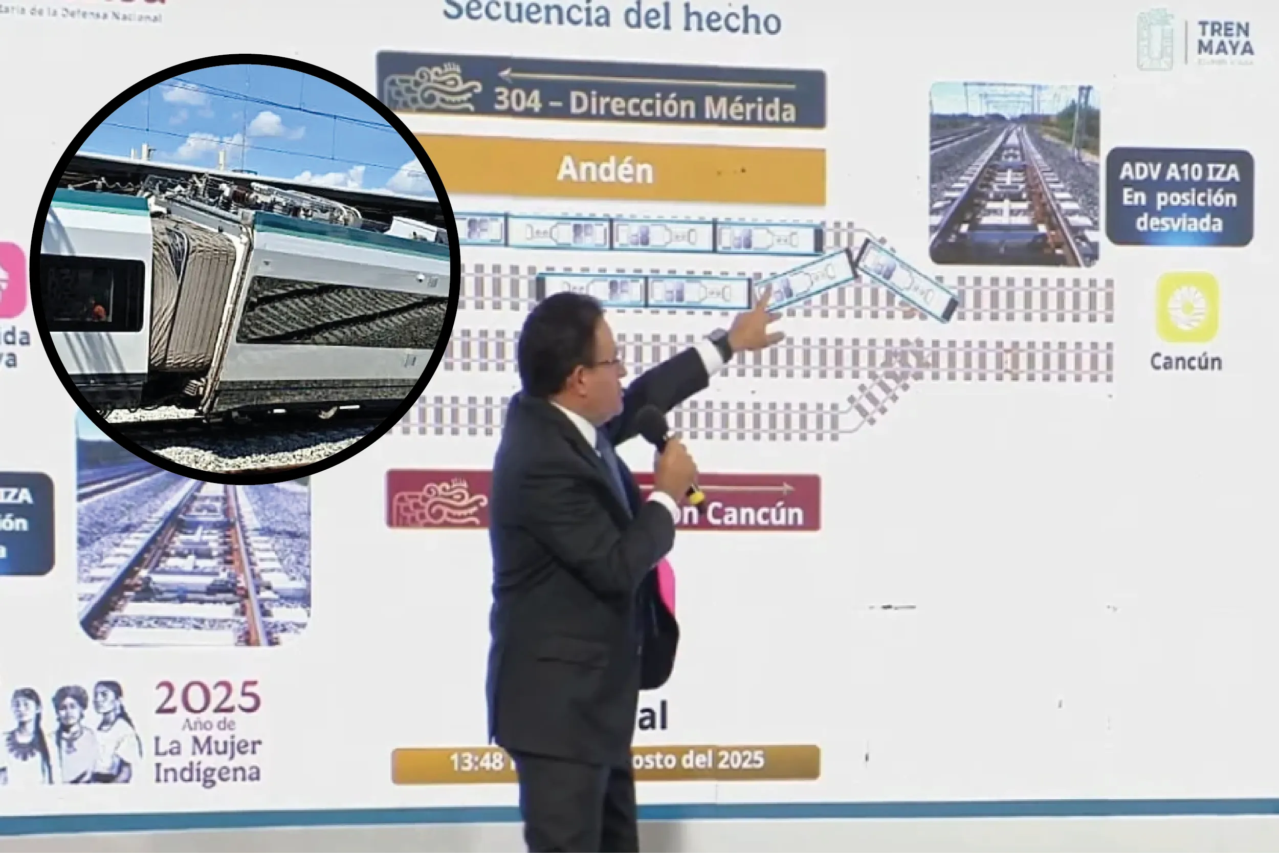 Un “movimiento anómalo” en el cambio de vía provocó un percance en el Tren Maya en Izamal, Yucatán. No hubo heridos y se reforzarán medidas de seguridad.