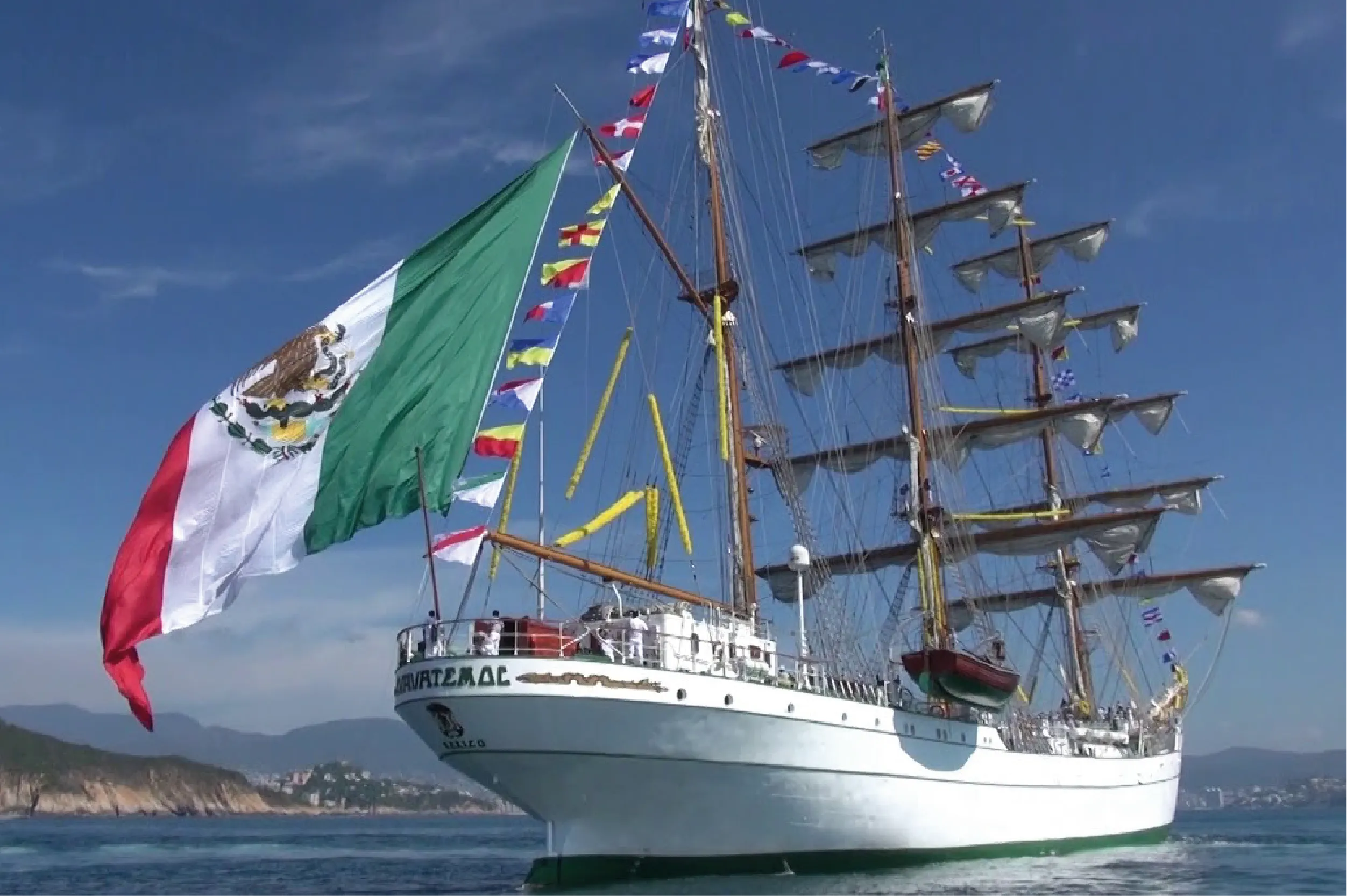 El buque-escuela ARM Cuauhtémoc retoma su viaje de instrucción desde Nueva York a México.