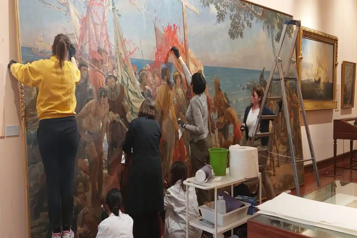 La Armada Española confirmó que la pintura ya se encuentra nuevamente en exhibición. Foto: X