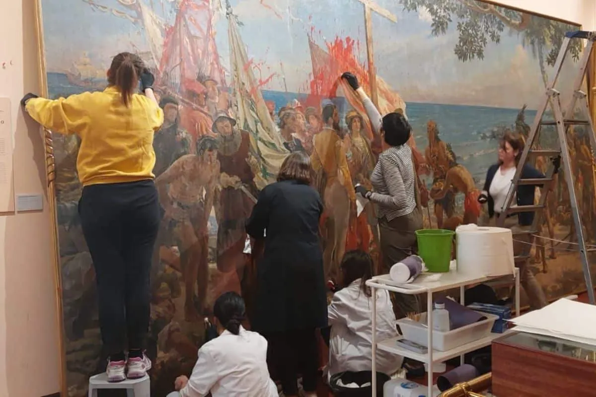 La Armada Española confirmó que la pintura ya se encuentra nuevamente en exhibición. Foto: X