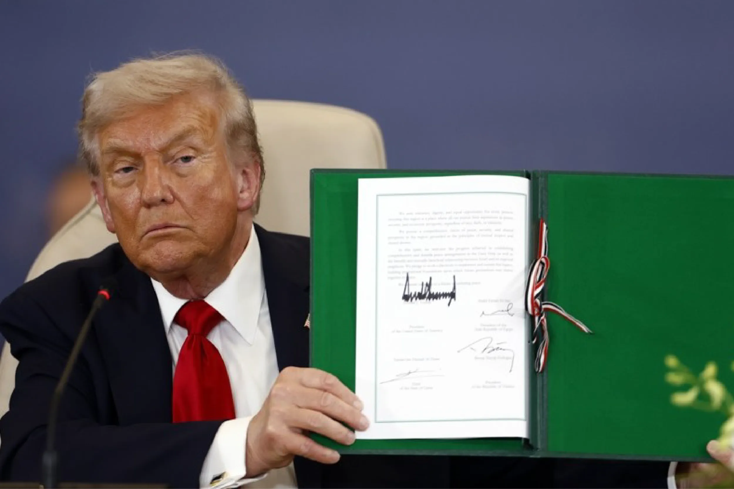 Trump y líderes mundiales firman acuerdo de paz en Gaza.