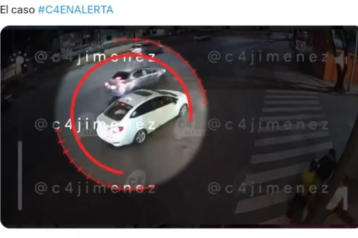 Así fueron captados por la cámara del C5 los automóviles blanco y gris previo al homicidio.