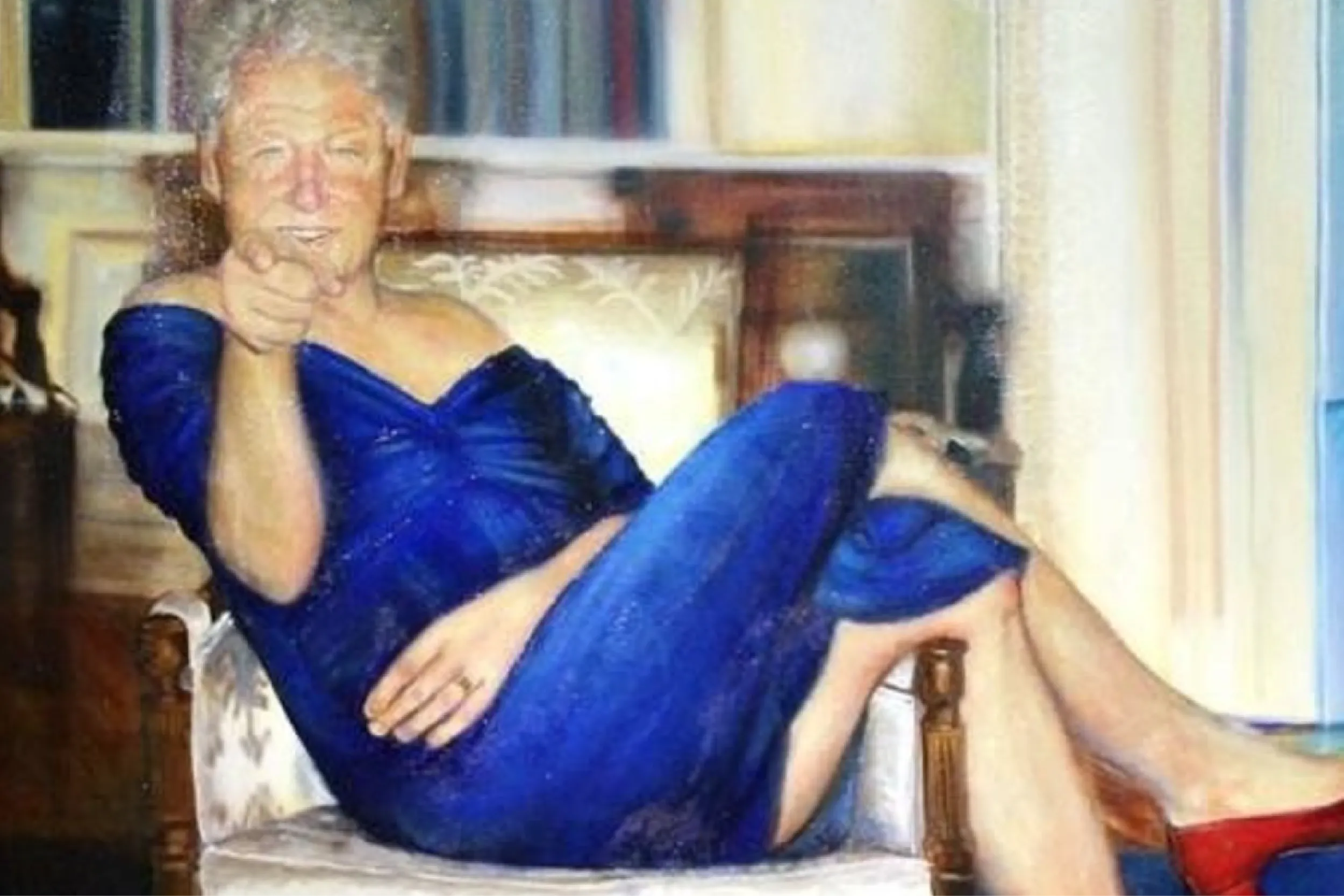 El retrato encontrado en la mansión de Epstein.