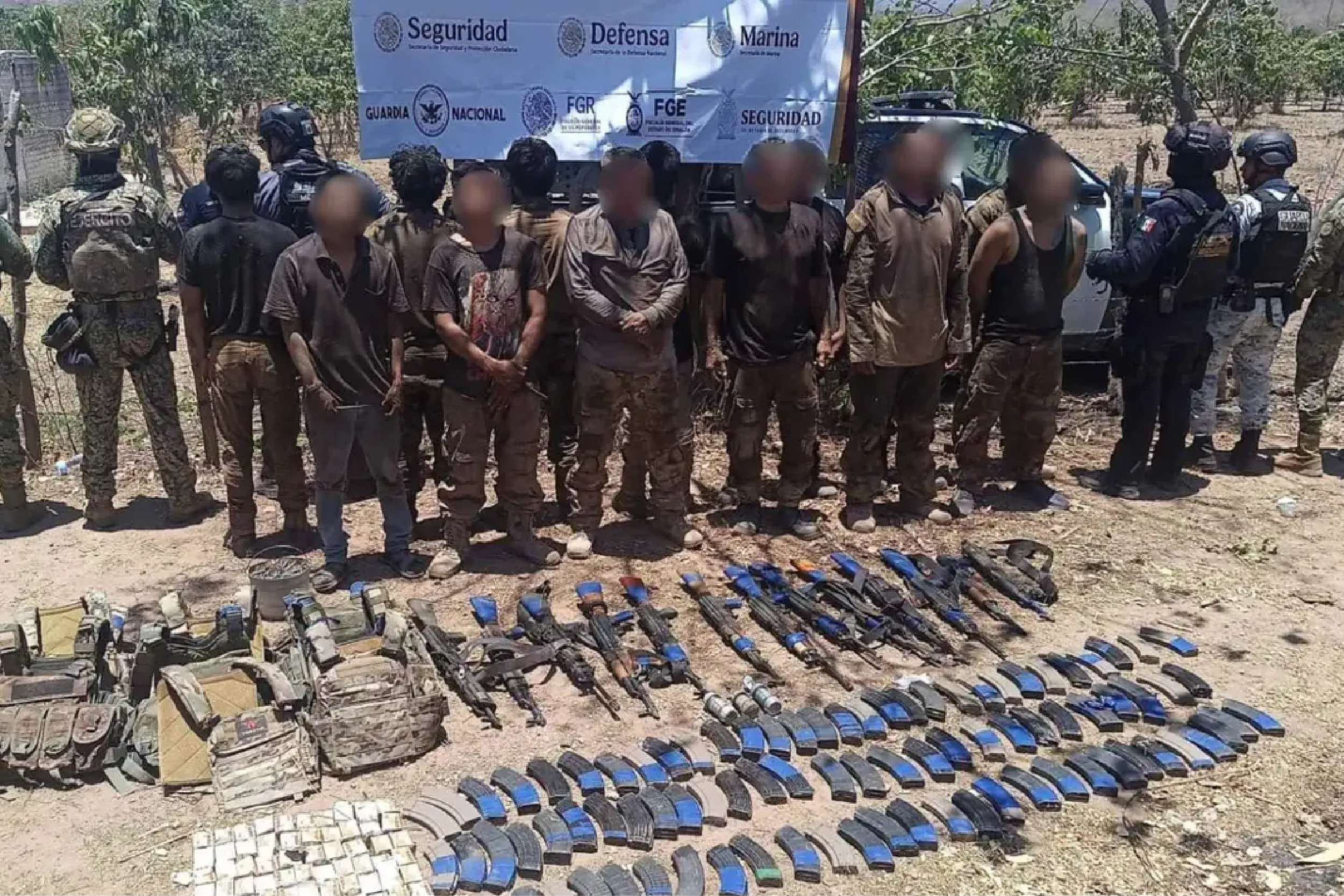 uerzas federales capturan a 13 presuntos delincuentes tras agresión en Sinaloa.