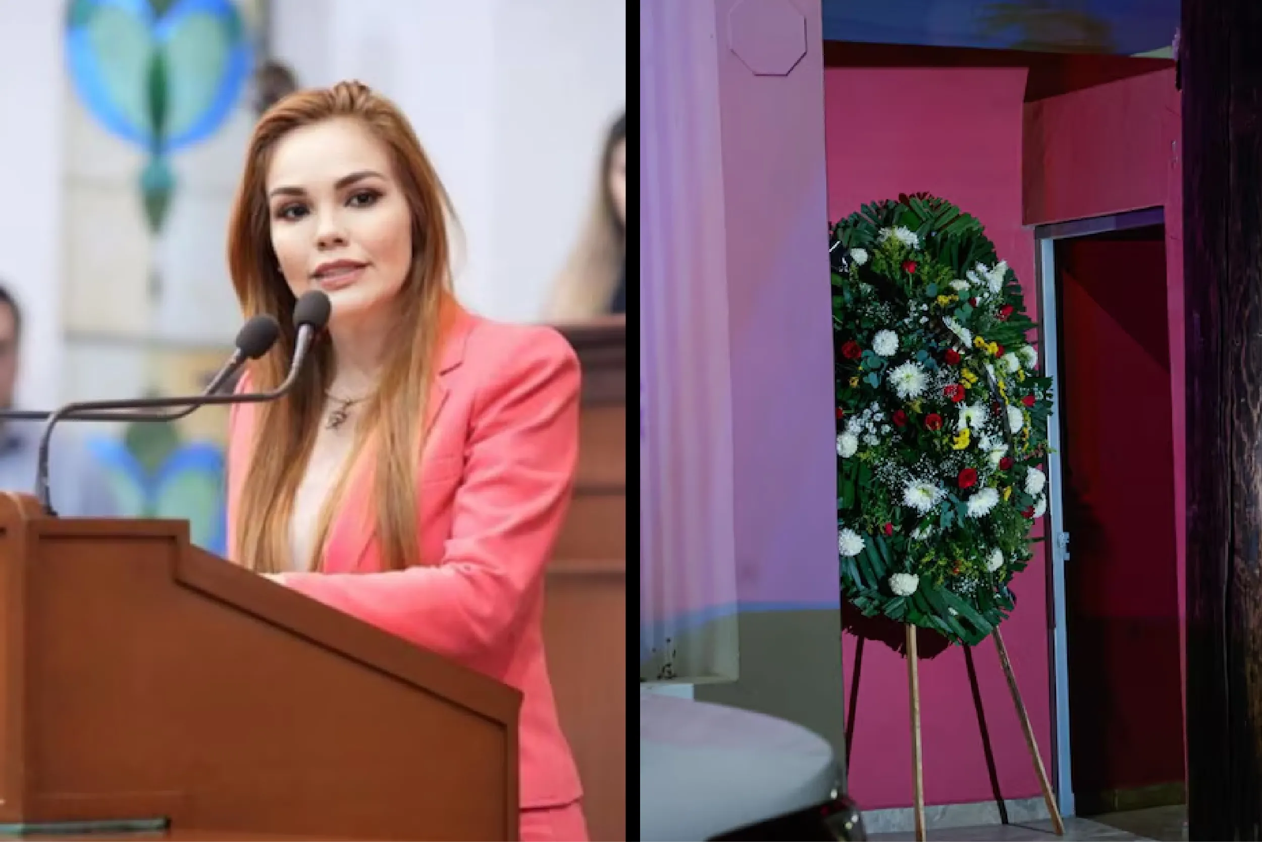 Encuentran corona fúnebre frente a casa de diputada en Culiacán y crece la preocupación.