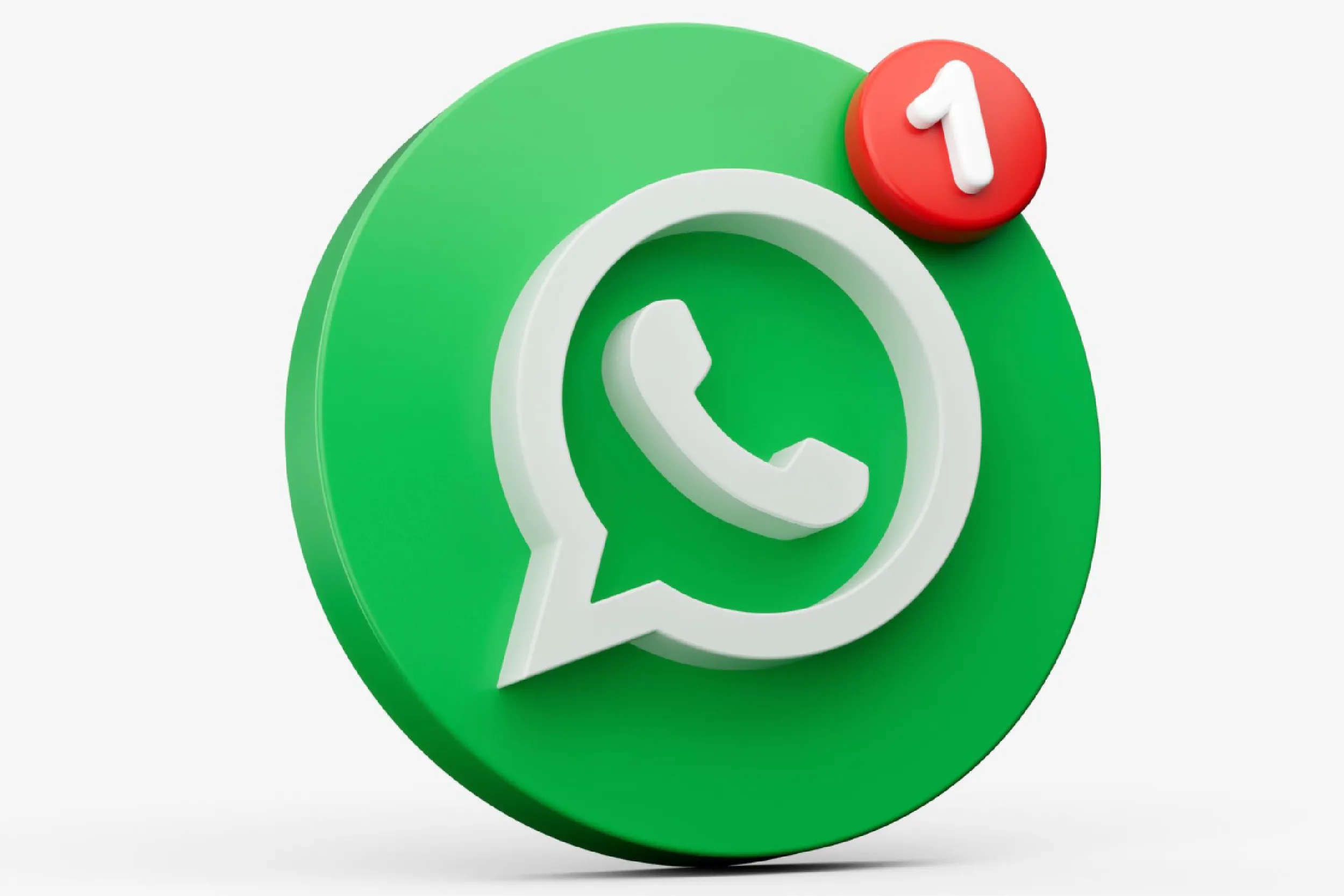 Green WhatsApp icon with a white chat bubble and a red badge showing 1 (unread)