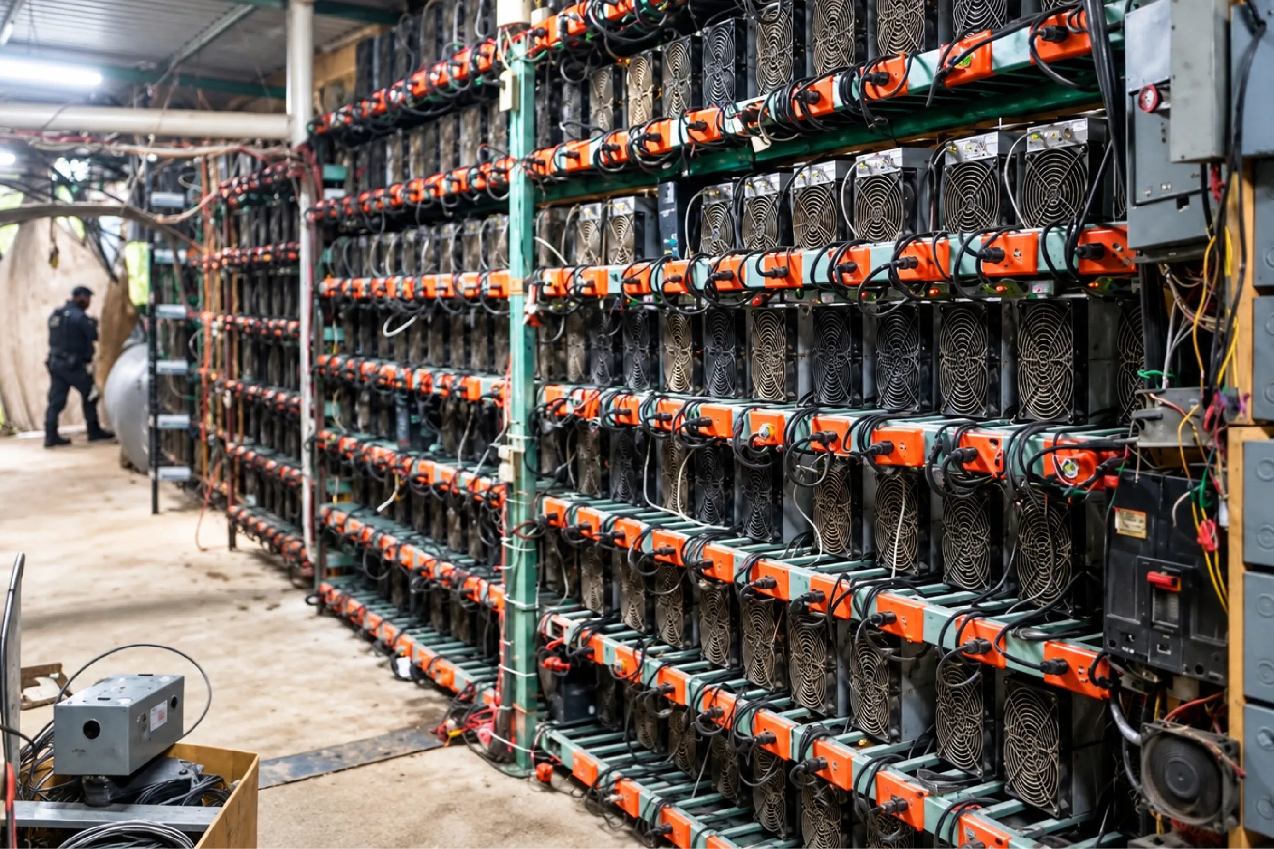 Autoridades aseguraron en Tlaola, Puebla, un inmueble presuntamente utilizado para minería de criptomonedas.