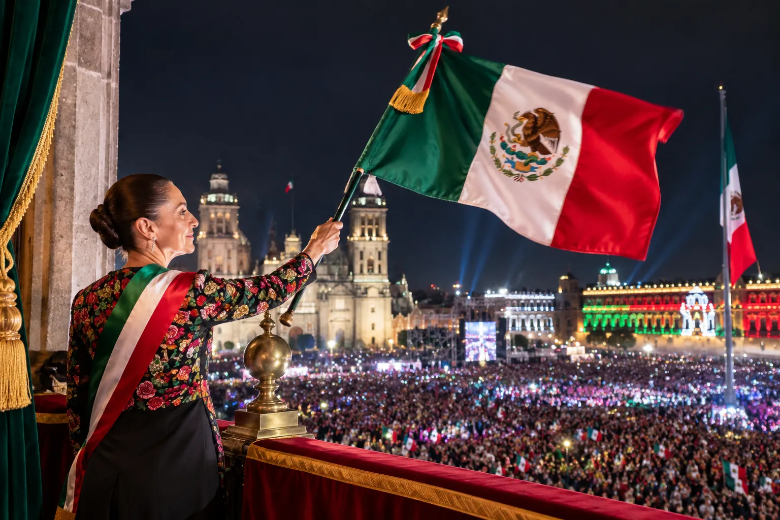 Sheinbaum da el Grito ante más de 300 mil personas.