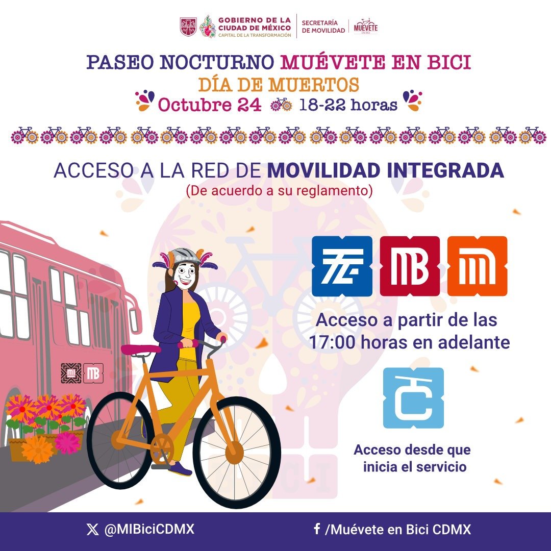 Paseo Nocturno Muévete en Bici de Día de Muertos 2026.