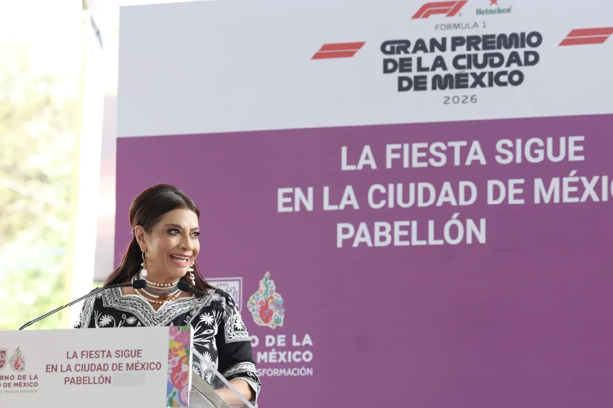 Clara Brugada inaugura pabellones culturales del GP de México 2026 y anuncia una derrama estimada de 35 mil millones de pesos por Fórmula 1 y Día de Muertos.