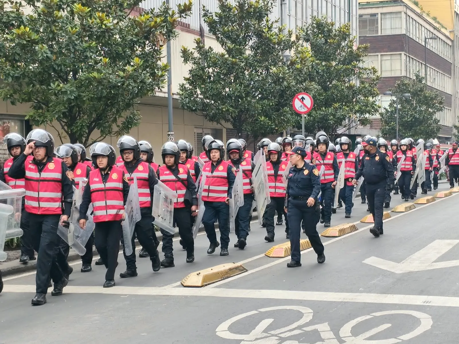 Preparativos para la marcha de hoy.